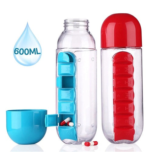 Smart Shopper Water Bottle With Pill Organizer™️